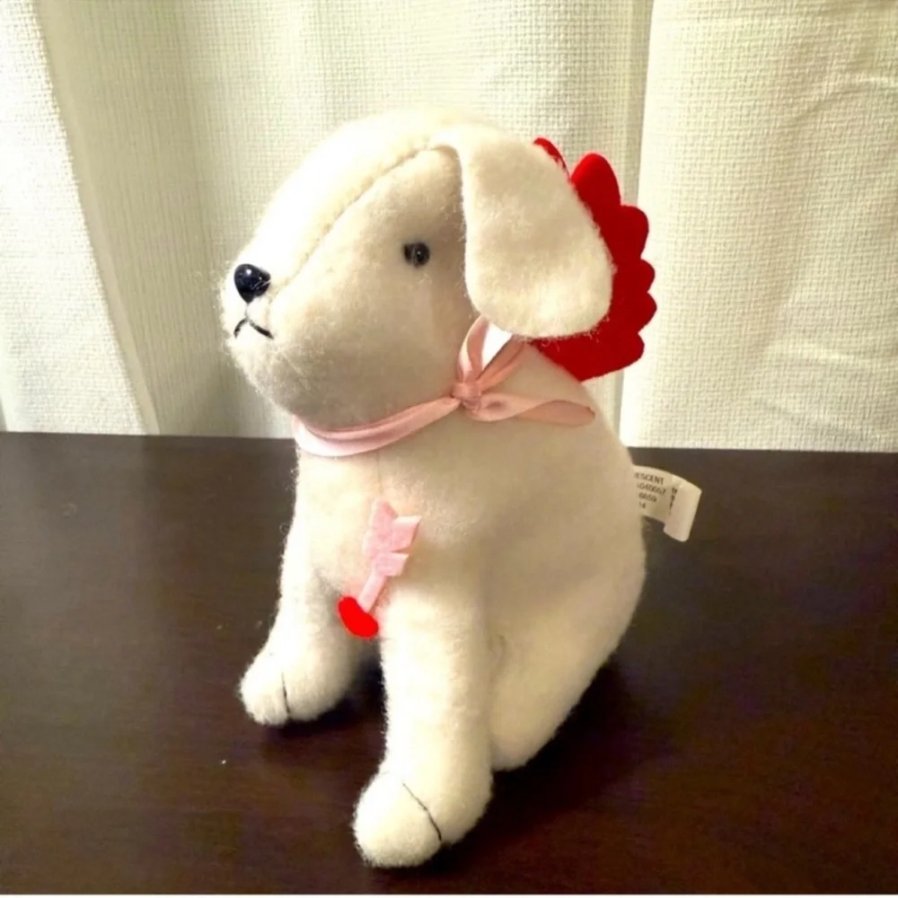 3 for $15 SALE New Target Bullseye Playground Valentine Plush White Dog as Cupid